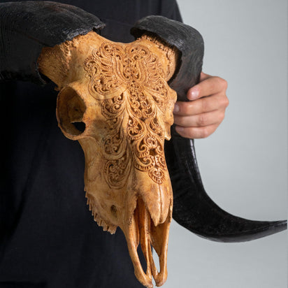 Hand Carved Ram Skull - Antique Phoenix – Skull Bliss
