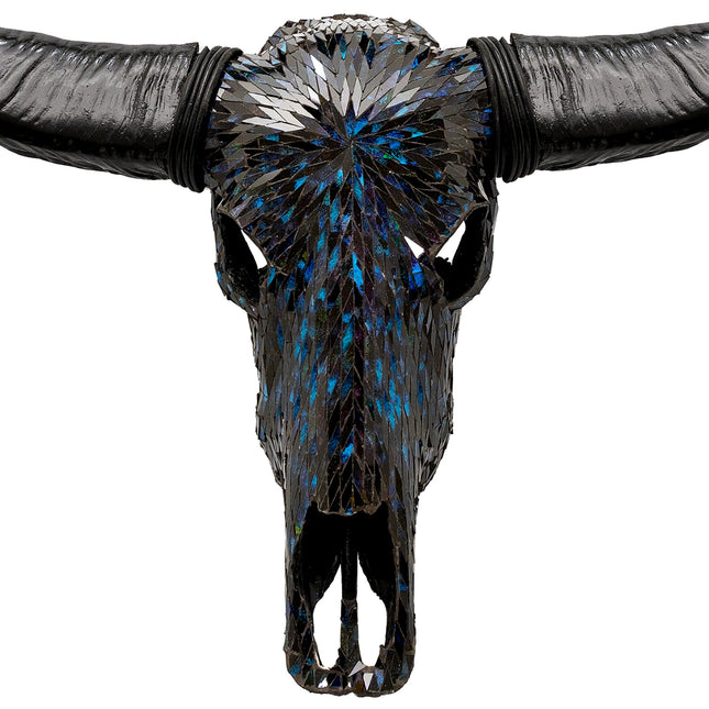 Buffalo Skull - Blue Mirror // Mosaic Finish