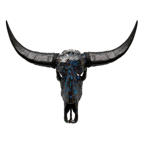 Buffalo Skull - Blue Mirror // Mosaic Finish