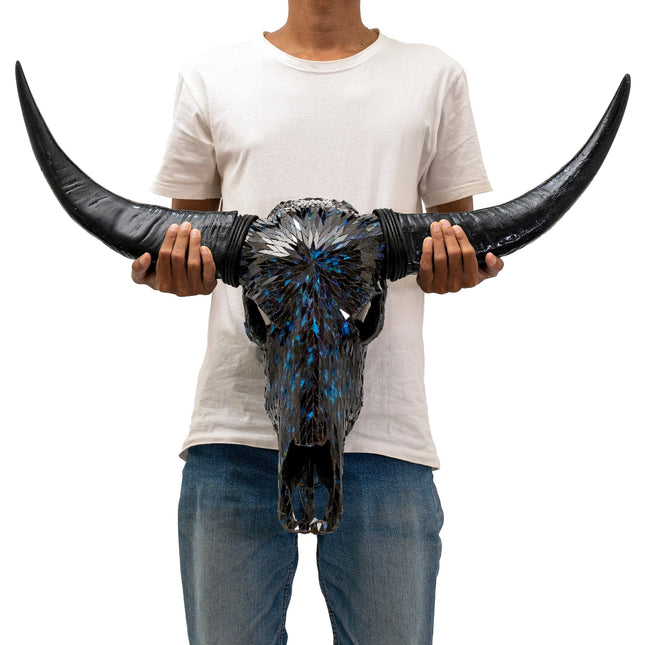 Buffalo Skull - Blue Mirror // Mosaic Finish