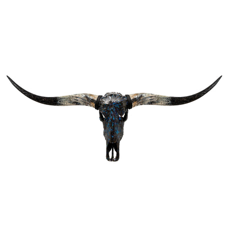 Longhorn Skull - Blue Mirror // Mosaic Finish