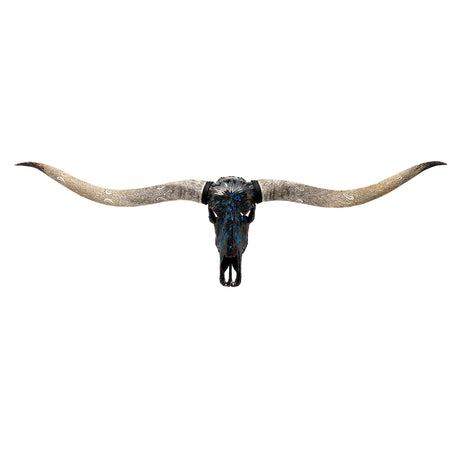Longhorn Skull // XL Horns - Blue Mirror // Mosaic Finish