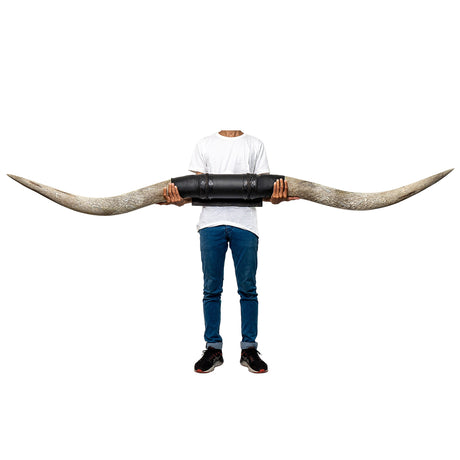 Black Leather Mount // Carved XL Longhorns - Dusk