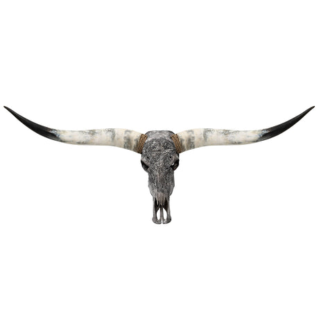 Hand Carved Longhorn Skull - Gray Sagittarius