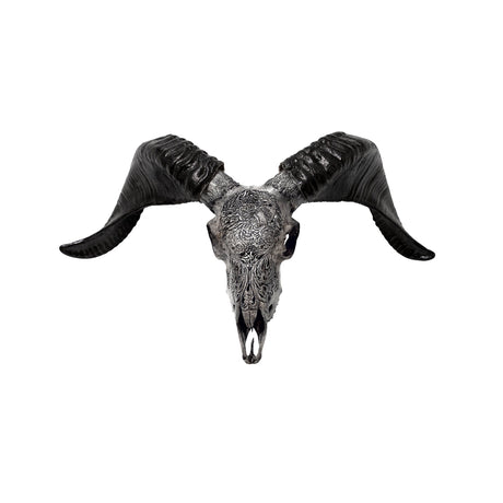 Hand Carved Ram Skull - Gray Aquarius