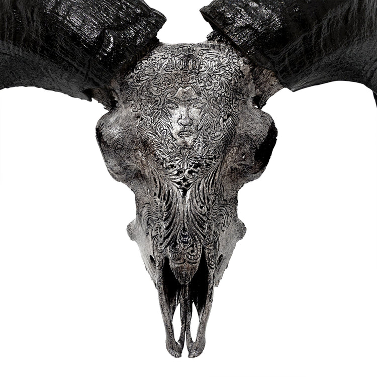 Hand Carved Ram Skull - Gray Virgo – Skull Bliss