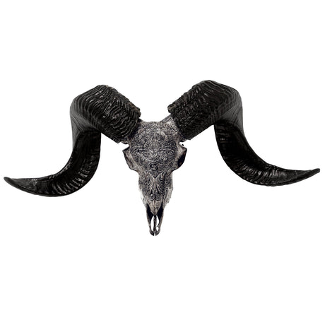 Hand Carved Ram Skull - Gray Cancer