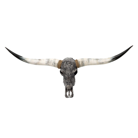 Hand Carved Longhorn Skull - Gray Libra