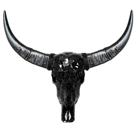 Buffalo Skull -  Black Mirror // Mosaic Finish