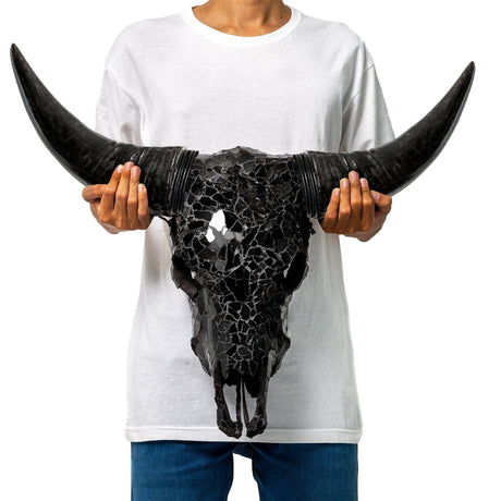 Cow Skull -  Black Mirror // Mosaic Finish