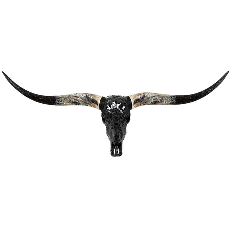 Teschio Collezionabile Croce Celtica - Decorazione Casa In Resina Nero E Oro, Altezza 11,4 Cm, Dipinto A Mano