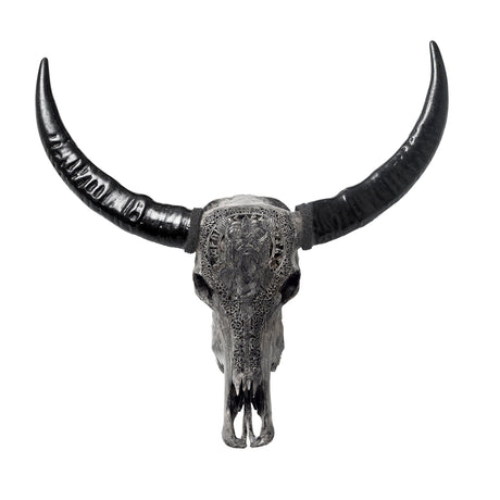 Hand Carved Buffalo Skull - Gray Tiwaz