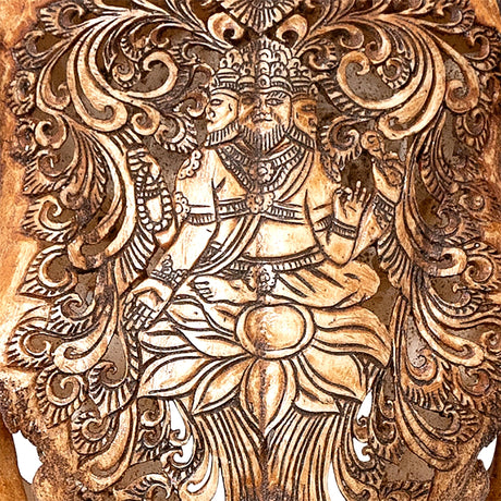 Hand Carved Ram Skull - Antique Brahma