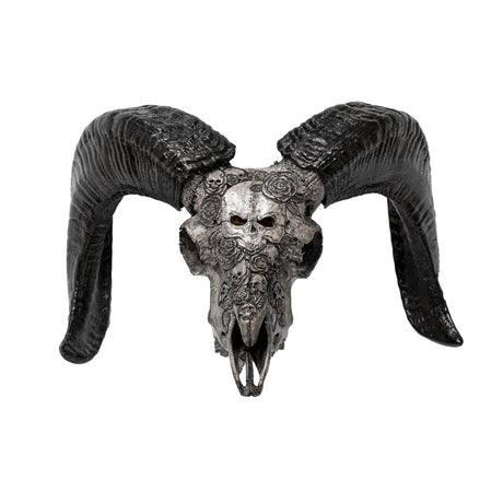 Hand Carved Ram Skull - Gray Thorn