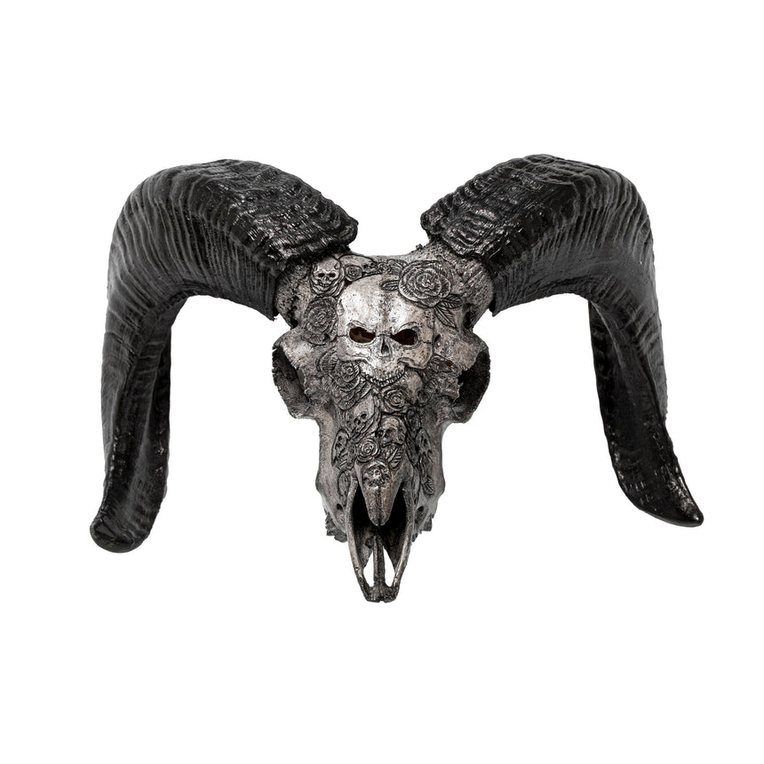 Hand Carved Ram Skull - Gray Thorn – Skull Bliss