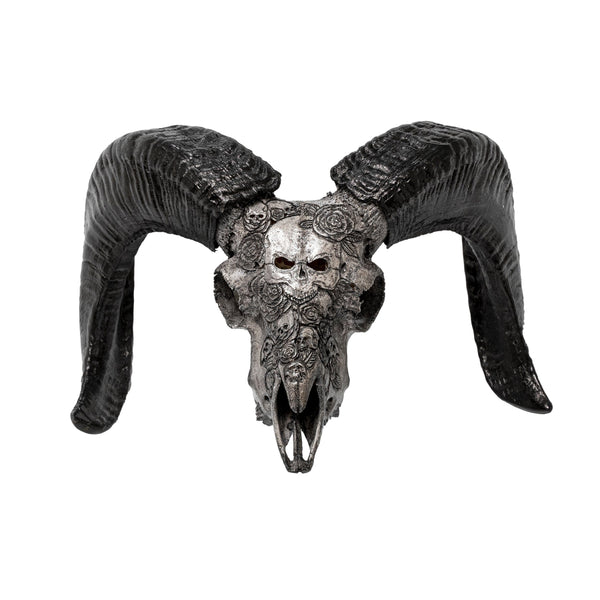 Hand Carved Ram Skull - Gray Thorn – Skull Bliss