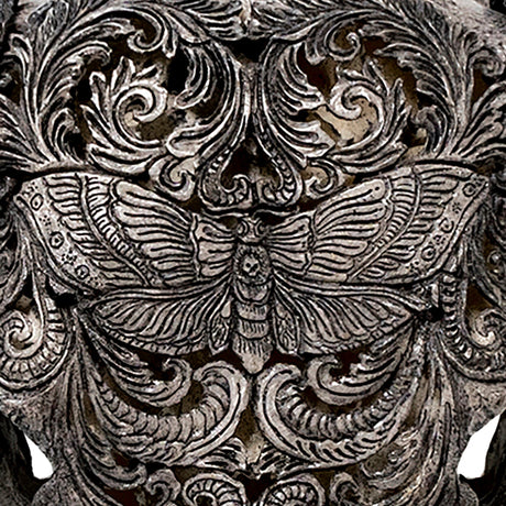 Hand Carved Ram Skull - Gray Moth