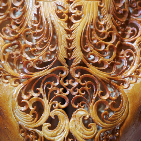 Hand Carved Cow Skull - Antique Titan