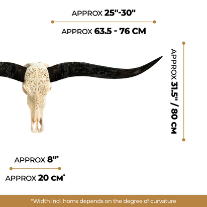 Hand Carved Longhorn Skull - Gothic Cross – Skull Bliss