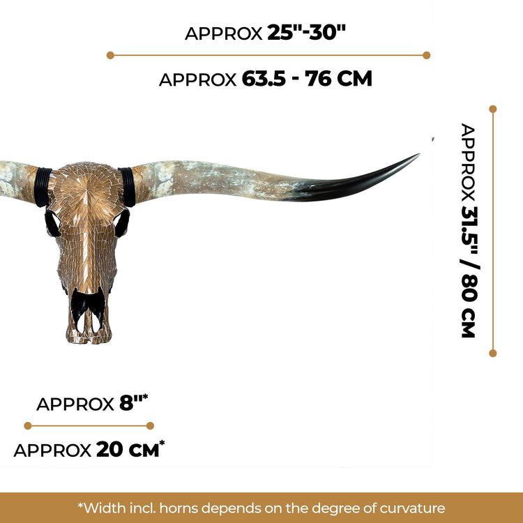 Longhorn Skull - Mocha Mirror // Mosaic Finish – Skull Bliss