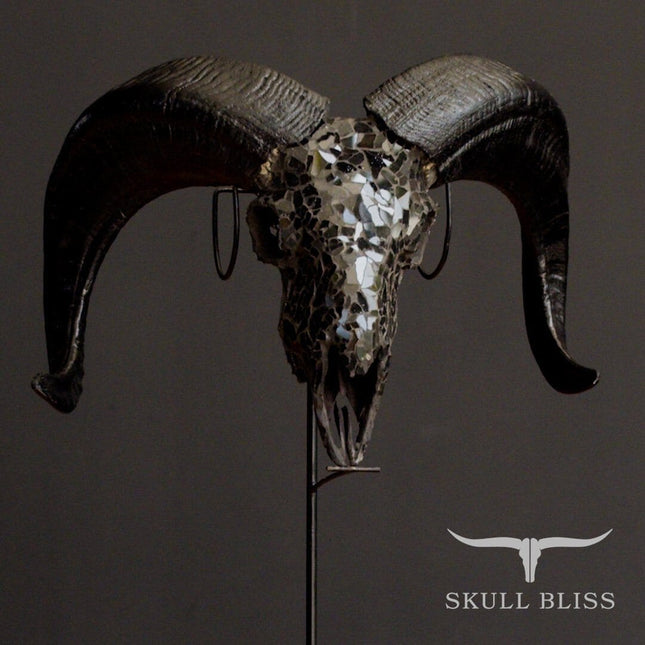 Ram Skull - Black Mirror // Mosaic Finish – Skull Bliss