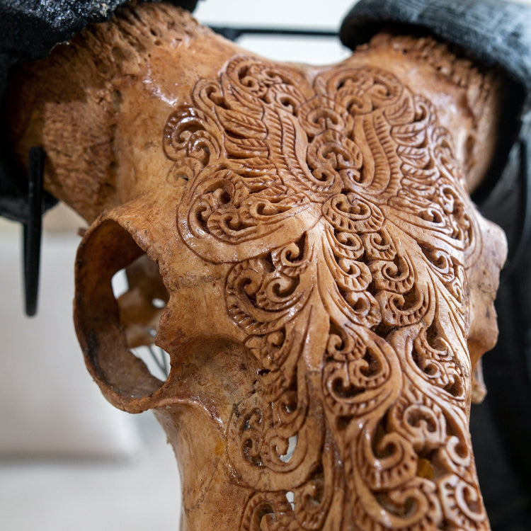 Hand Carved Ram Skull - Antique Phoenix – Skull Bliss