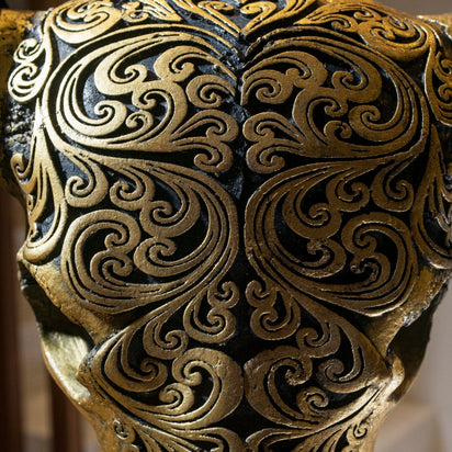 Cow Skull - Oriental Gold Metallic – Skull Bliss