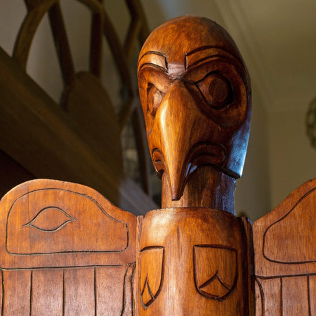 Hand Carved Totem Pole - Sage