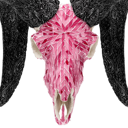アンティーク雑貨 Ram Ram Skull - Pink Mirror // Mosaic Finish – Skull Bliss