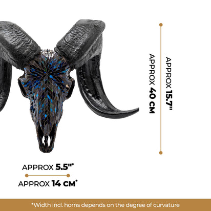 Ram Skull - Blue Mirror // Mosaic Finish – Skull Bliss
