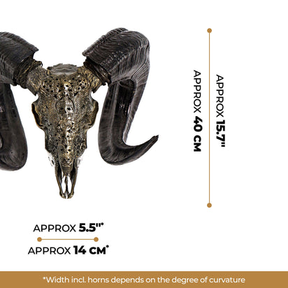 Hand Carved Ram Skull - From Hell // Metallic Finish – Skull Bliss