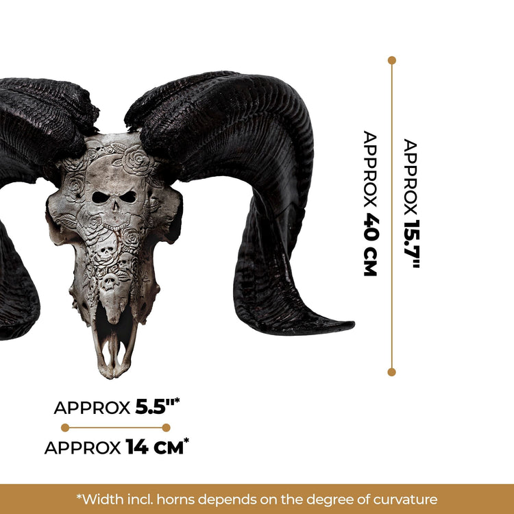 Hand Carved Ram Skull - Gray Thorn – Skull Bliss