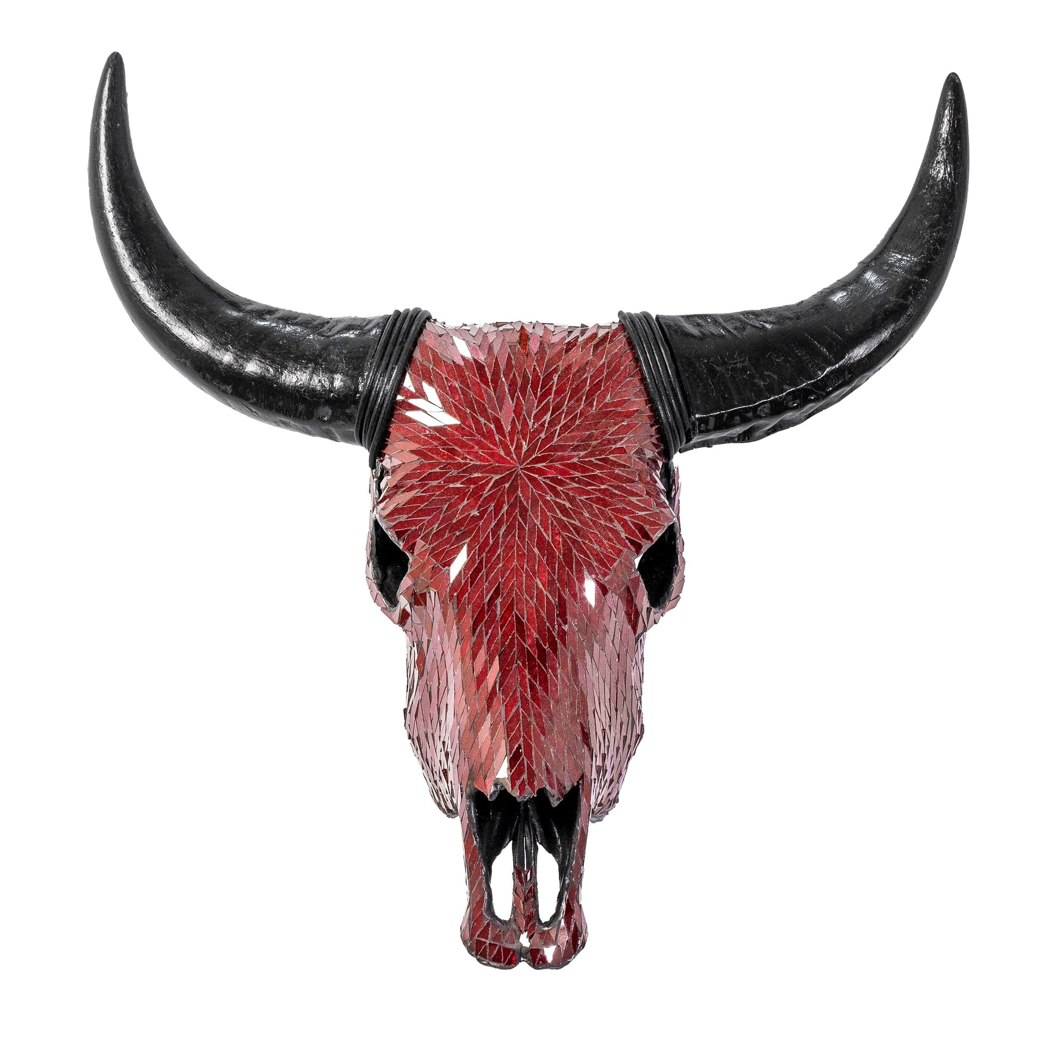 Cow Skull - Red Mirror // Mosaic Finish – Skull Bliss