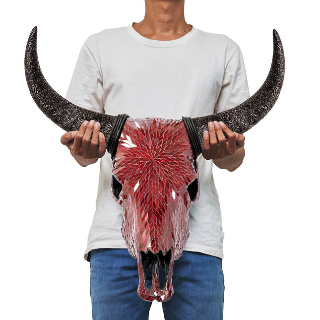Cow Skull - Red Mirror // Mosaic Finish