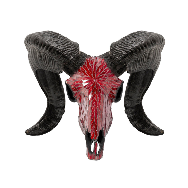 Ram Skull - Red Mirror // Mosaic Finish – Skull Bliss