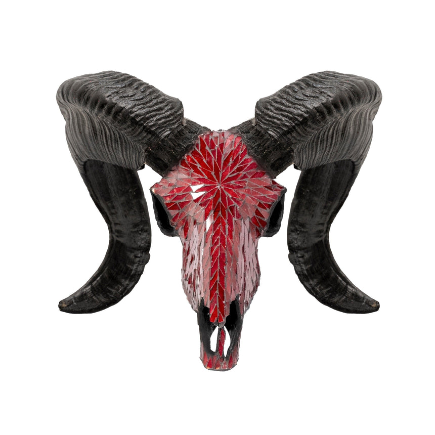 Ram Skull - Red Mirror // Mosaic Finish – Skull Bliss