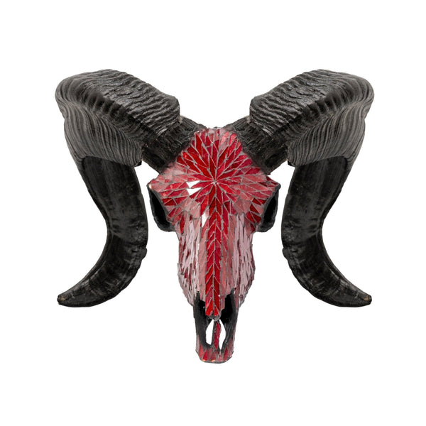 Ram Skull - Red Mirror // Mosaic Finish – Skull Bliss