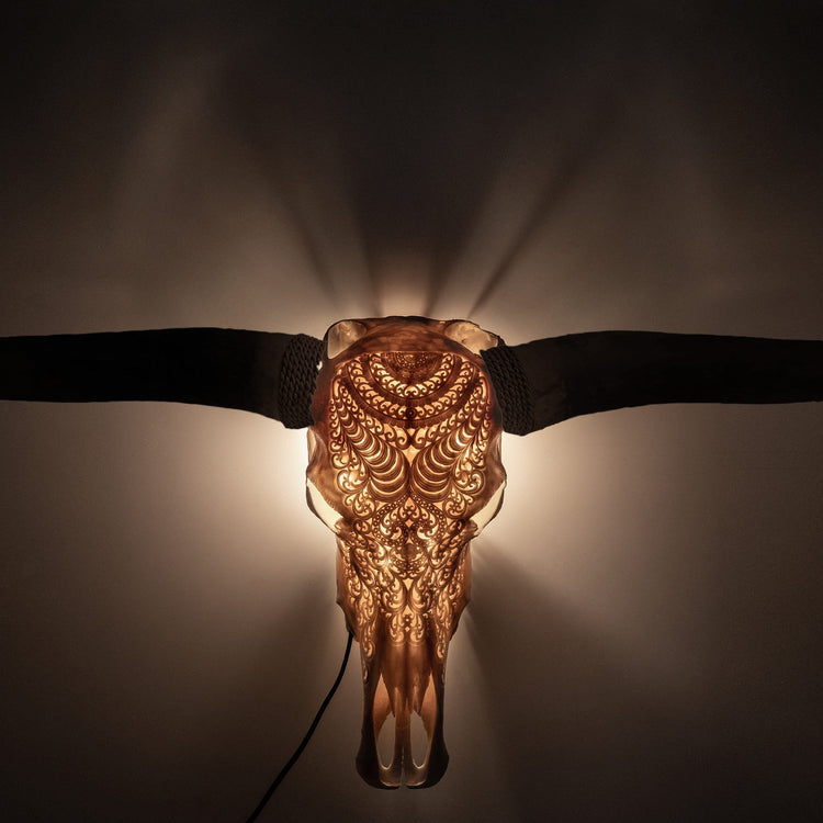 Longhorn Skulls - Metal Mount + Lamp – Skull Bliss