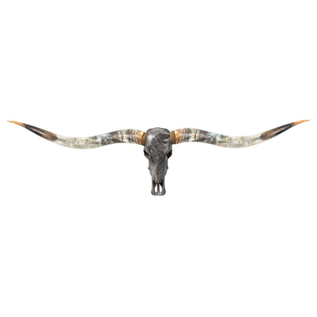 Hand Carved Longhorn Skull // XL Horns - Gray Norseman