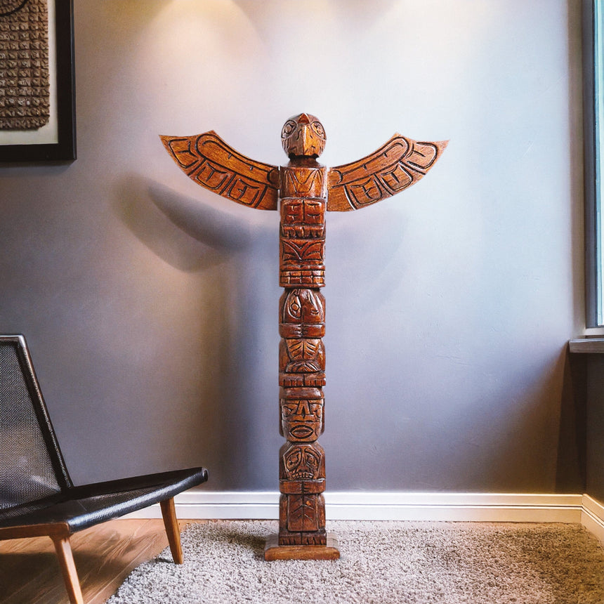 Hand Carved Totem Pole - Bliss – Skull Bliss