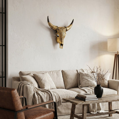 Cow Skull - Oriental Gold Metallic – Skull Bliss