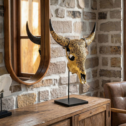 Cow Skull - Oriental Gold Metallic – Skull Bliss