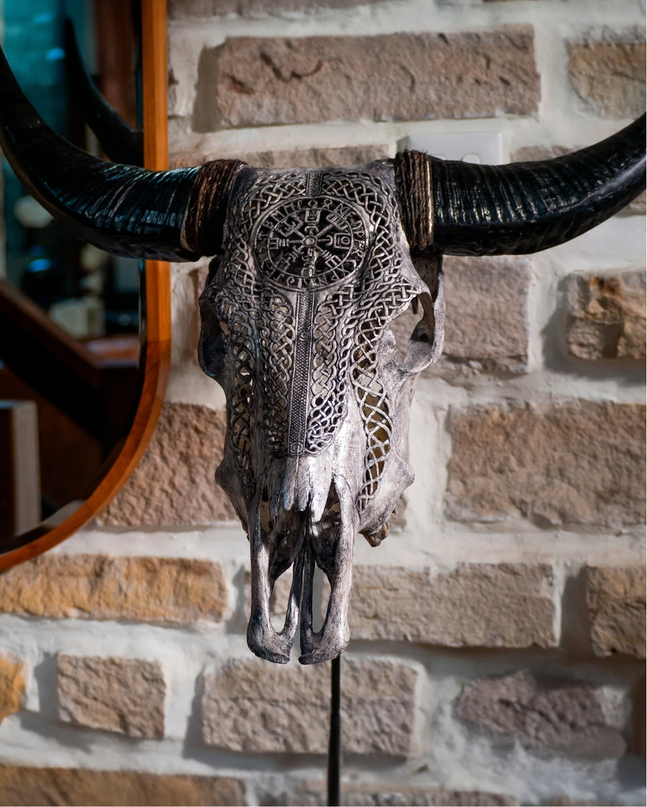 Carved Cow Skulls