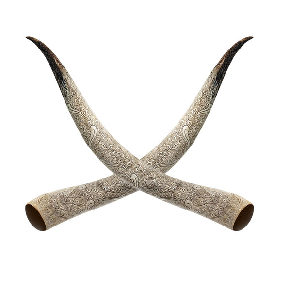 Hand-Carved XL Longhorn Horns – Skull Bliss