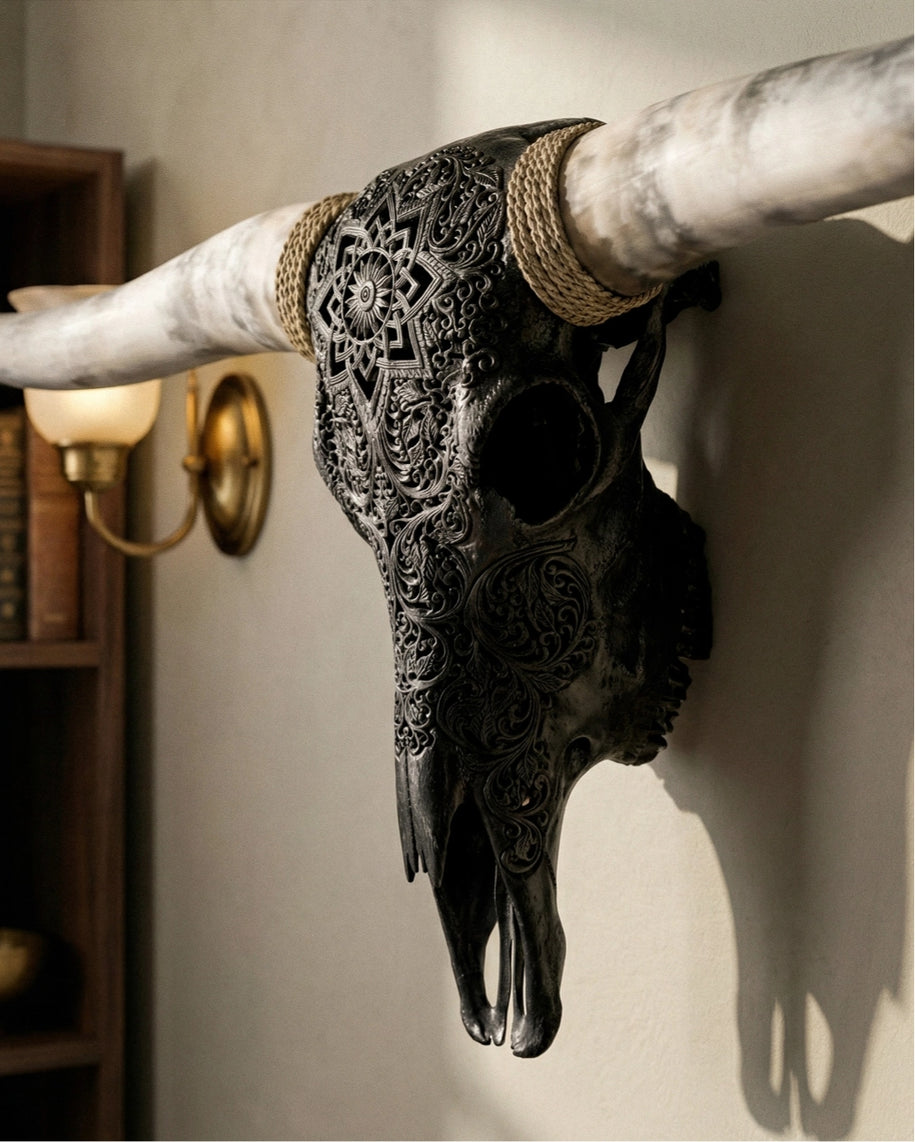 Carved Longhorn Skulls