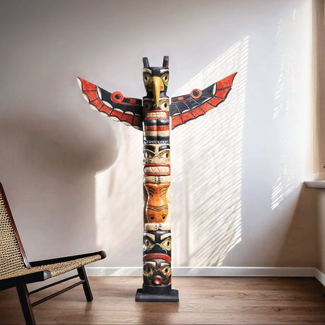 Hand Carved Totem Pole - Phoenix
