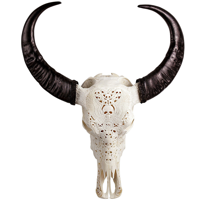 Hand Carved Buffalo Skull - White From Hell – Skull Bliss