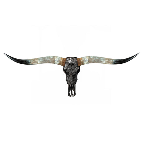 Hand Carved Longhorn Skull - Black Thorn
