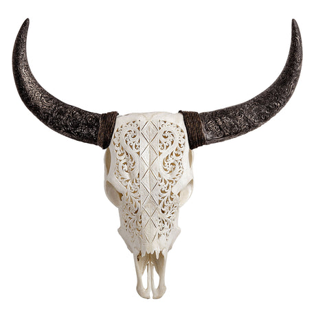 Hand Carved Cow Skull - Prism Allure