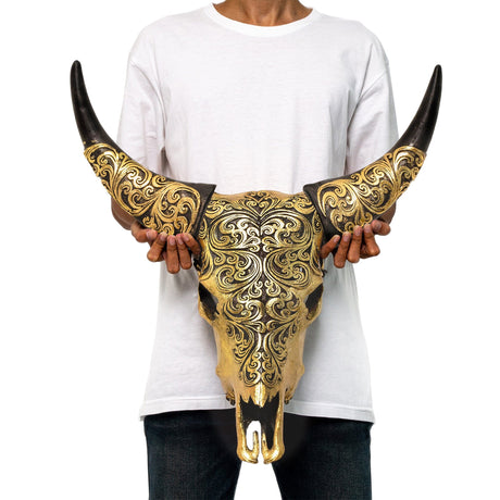 Cow Skull - Oriental Gold Metallic